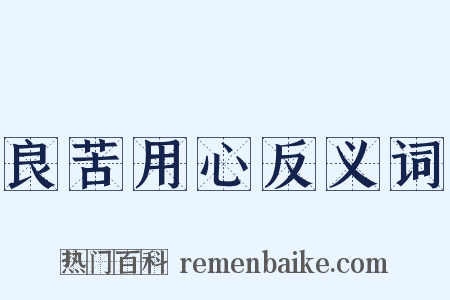 良苦用心反义词是什么意思的图片